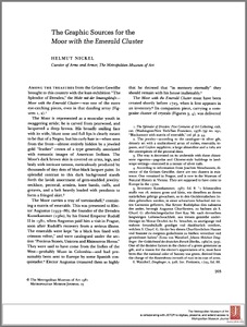 The graphic sources for the Moor with the emerald cluster